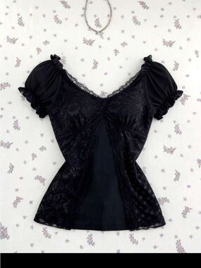 Black Lace Y2K Top